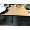 Image 3 : TEKNION MAPLE 6.5' ADJUSTABLE HEIGHT PROGRAMMERS TABLES COMES WITH 4' REVERSIBLE SIDE TABLE