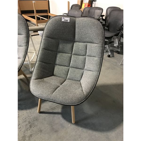 DESIGN WITHIN REACH UCHIWA QUILTED GREY/BLACK LOUNGE CHAIR RETAIL $2500 CAN