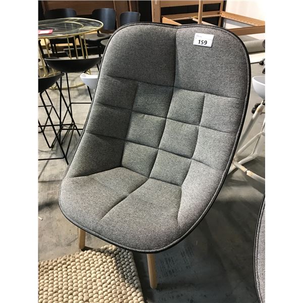 DESIGN WITHIN REACH UCHIWA QUILTED GREY/BLACK LOUNGE CHAIR RETAIL $2500 CAN