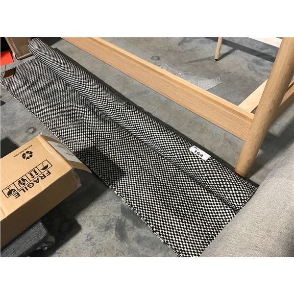 HAY MOIRE KELIM BLACK PATTERNED 200CM X 300CM HAND WOVEN 100% WOOL AREA RUG