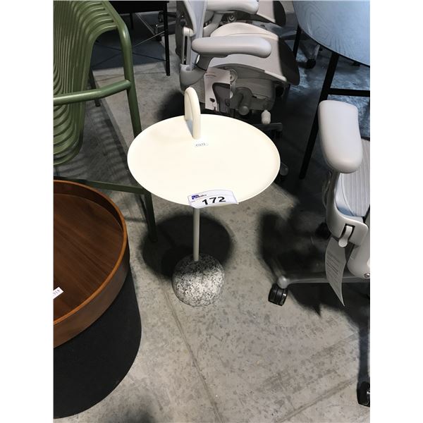 HAY BOWLER WHITE SIDE TABLE WITH GRANITE BASE