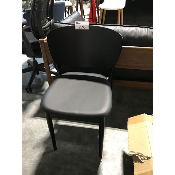 DESIGN WITHIN REACH VALENCIA BLACK LEATHER DINING CHAIR