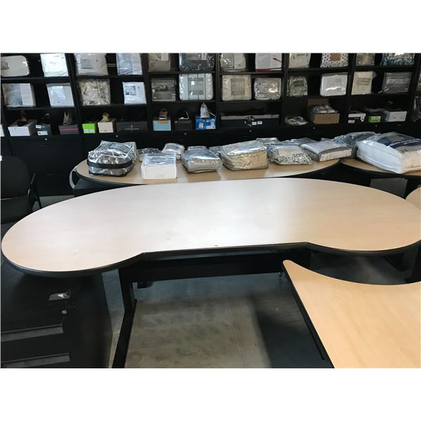 TEKNION MAPLE 6.5' ADJUSTABLE HEIGHT PROGRAMMERS TABLE