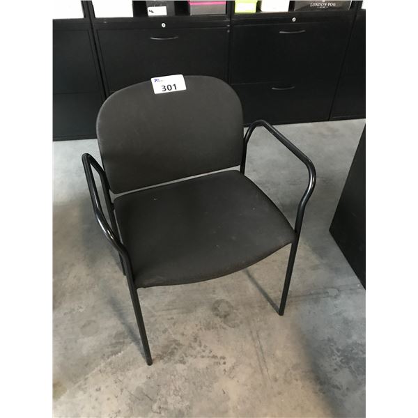 HON BLACK LOOP ARM STACKABLE CLIENT CHAIR