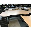 Image 2 : TEKNION MAPLE 6.5' ADJUSTABLE HEIGHT PROGRAMMERS TABLES COMES WITH 4' REVERSIBLE SIDE TABLE