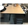 Image 2 : TEKNION MAPLE 6.5' ADJUSTABLE HEIGHT PROGRAMMERS TABLES COMES WITH 4' REVERSIBLE SIDE TABLE