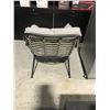 Image 3 : GREY TUFTED METAL FAMED THATCH WEAVE LOUNGE CHAIR