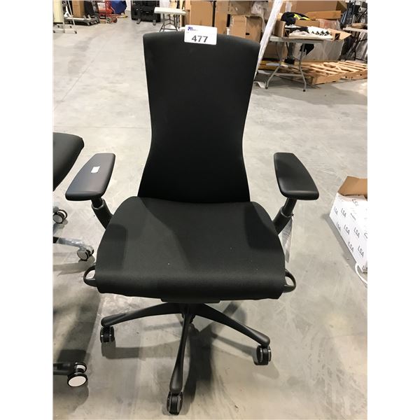 HERMAN MILLER EMBODY BLACK /GRAPHITE FULLY ADJUSTABLE GAMING TASK CHAIR STYLE 2 RETAIL $2254 CAN