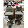 Image 1 : 2 GREY GAS LIFT BARSTOOLS