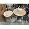 Image 1 : 2 WOODEN ROUND ACCENT TABLES AND DECOR