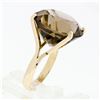 Image 7 : Vintage 14K Gold Large Round Smoky Quartz High Profile Solitaire Cocktail Ring