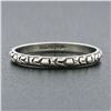 Image 2 : Antique Art Deco Belais 18k White Gold Engraved Milgrain Eternity Band Ring Sz10