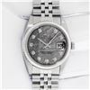 Image 3 : Rolex Mens Stainless Steel Meteorite Diamond 36MM Oyster Perpetual Datejust Wris