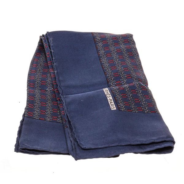 Hermes Blue Handkerchief Scarf