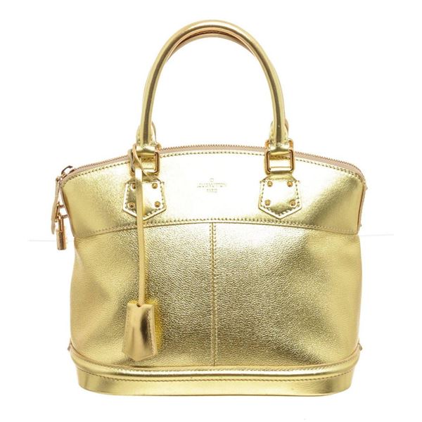 Louis Vuitton Gold Suhali Leather Lockit Satchel Bag