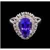 Image 2 : 14KT White Gold 4.25 ctw Tanzanite and Diamond Ring
