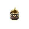 Image 3 : Vintage Petite 14k Yellow Gold Dark Purple Enamel Lucky Baby Shoe Charm Pendant