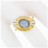 Image 3 : Vintage 14K Gold 6.85 ctw Oval Cabochon Gray Star Sapphire & Diamond Cocktail Ri