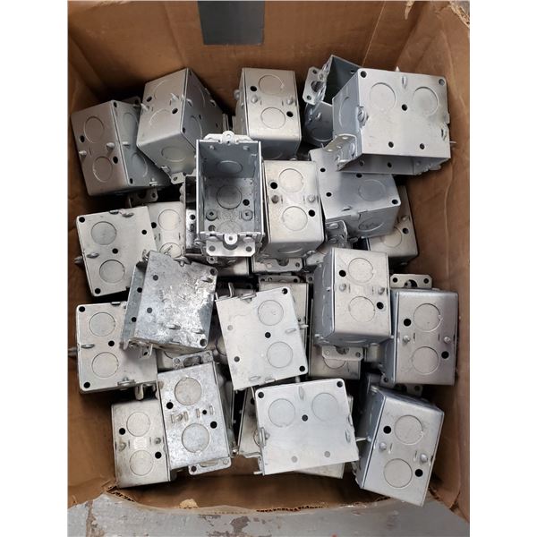 BOX OF METAL RECEPTACLES