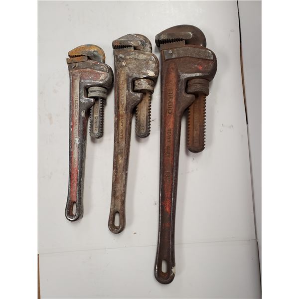 12 14 & 18 SET OF RIDGID WRENCH