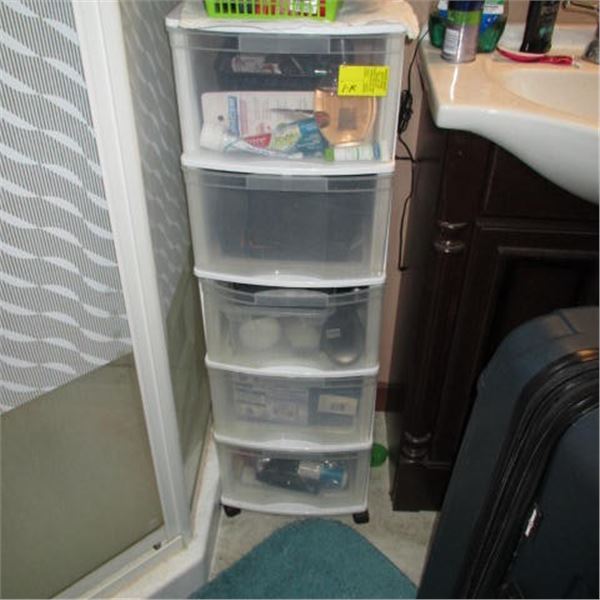 5 DRAWER PLASTIC STORAGE DRAWER UNIT,