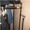 Image 2 : BLACK METAL ADJUSTABLE CLOTHESRACK WITH UPPER & LOWER SHELVES ON CASTERS