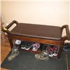 Image 1 : PADDED ENTRANCEWAY BENCH WITH SHOE STORAGE,