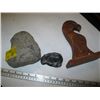 Image 1 : WOOD CARVING OF THE EAGLE, A HAMMERHEAD & A BEAVER FIGURINE