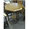 Image 1 : OCTAGON OCCASIONAL TABLE, OAK WITH LOWER SHELF