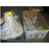 Image 1 : BOX OF GLASS LIGHT FIXTURES & 2 LAMPSHADES
