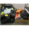 Image 1 : BAG & BOX OF MISC. FLUORESCENT WEAR, ETC.
