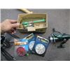 Image 2 : FISHING ROD & REEL & BOX OF ASST. LINE, BONKER, REEL, ETC.
