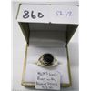 Image 2 : MEN'S 10K RING W/BLACK STONE, 4.2GR, SZ 12