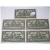 Image 1 : 5 1937 CANADIAN $1 BILLS