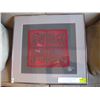 Image 1 : WOVEN FABRIC REVERSE APPLIQUE PANEL FRAMED