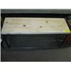 Image 1 : WOOD TOPPED METAL FRAMED BENCH OR TABLE, INDUSTRIAL LOOK