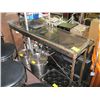Image 1 : GLASS TOPPED METAL FRAMED INDUSTRIAL LOOK HALL TABLE