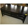 Image 1 : LG. SET OF DARK WOOD COFFEE & END TABLES WITH DRAWERS