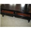 Image 3 : LG. SET OF DARK WOOD COFFEE & END TABLES WITH DRAWERS