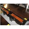 Image 4 : LG. SET OF DARK WOOD COFFEE & END TABLES WITH DRAWERS