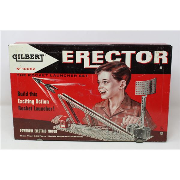 1950S ERECTOR ROCKET LAUNCHER SET IN TIN CASE