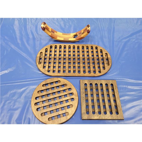 Trivets & Wine Bottle Holder, hand made by Roger Campbell