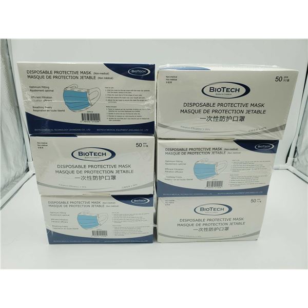 BioTech Disposable 3 LAYER Protective Mask (6 x 50)