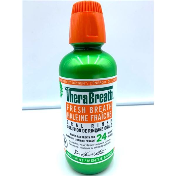 LOONIE LIQUIDATION - Thera Breath oral rinse Mint 473ml bottle