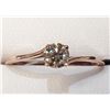 Image 1 : 10K Rose Gold Diamond(0.32Ct,I1,Brown) With A Bypass Shank, Solitaire Ring (~Size 6.5)( (~weight 1.0