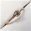 Image 2 : 10K Rose Gold Diamond(0.32Ct,I1,Brown) With A Bypass Shank, Solitaire Ring (~Size 6.5)( (~weight 1.0