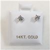 Image 4 : 14K White Gold Diamonds(0.3Ct,I1-I3,F-G) Unisex Cast Stud Earrings (~weight 0.51g), Made in Canada, 