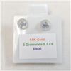 Image 5 : 14K White Gold Diamonds(0.3Ct,I1-I3,F-G) Unisex Cast Stud Earrings (~weight 0.51g), Made in Canada, 