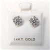 Image 2 : 14K White Gold Moissanites(1.5ct) Stud Earrings (~weight 1.02g), Made in Canada, Appraised Retail $1