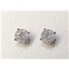 Image 1 : 14K White Gold Diamonds(0.78Ct,I1-I3,G-H) Unisex Cast Stud Earrings (~weight 0.67g), Made in Canada,